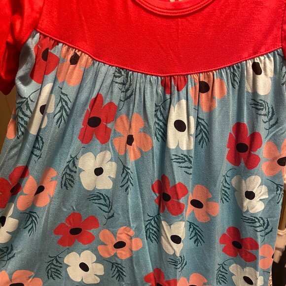 Kickee Pants Short Sleeve Swing Dress Glacier Wildflowers Girls - Picture 2 of 2